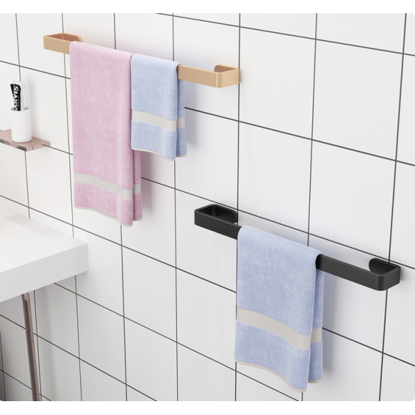 孟慕毛巾杆免打孔洗手间厕所厨房收纳架子墙上浴室毛巾架