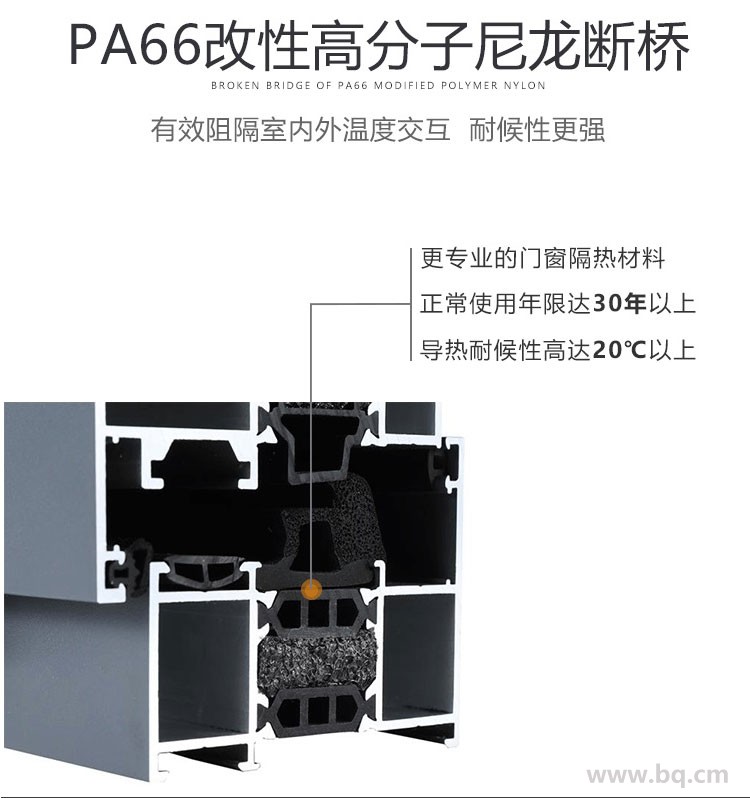 厂家直销 铝合金断桥平开窗 隔热隔音铝合金门窗 窗纱一体平开窗 莜歌铝合金门窗示例图8